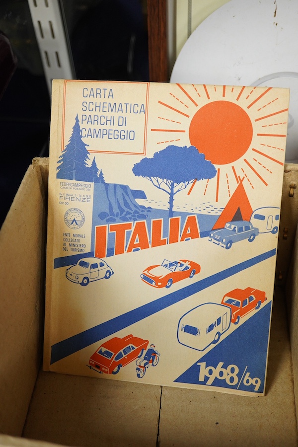 Two Michelin Guides, 1922 and 1948, together with six continental maps of France and Italy. Condition - fair to good.